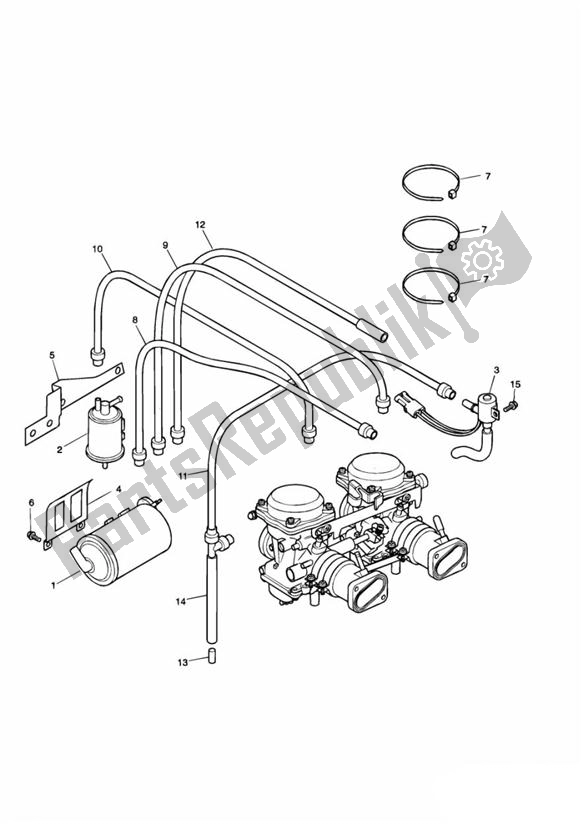 All parts for the Evap. Loss Control System - > 254726 California Only of the Triumph America Carburettor 790 2002 - 2007